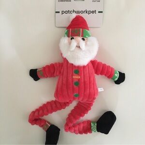 NEW 24” Dog Toy Snuggler Long Leg Muttley Santa with Squeaker | Patchwork Pet